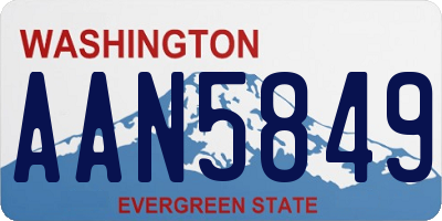 WA license plate AAN5849