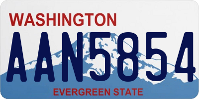 WA license plate AAN5854