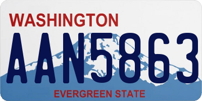 WA license plate AAN5863