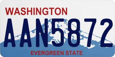 WA license plate AAN5872
