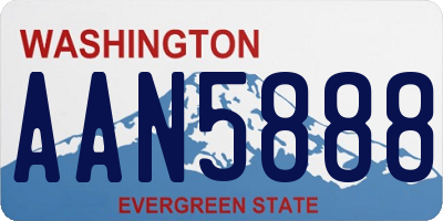 WA license plate AAN5888