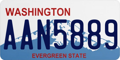 WA license plate AAN5889