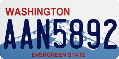 WA license plate AAN5892