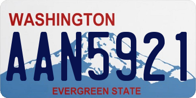 WA license plate AAN5921