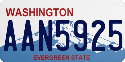 WA license plate AAN5925