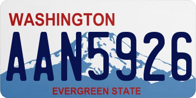 WA license plate AAN5926