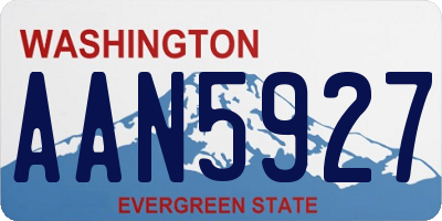 WA license plate AAN5927