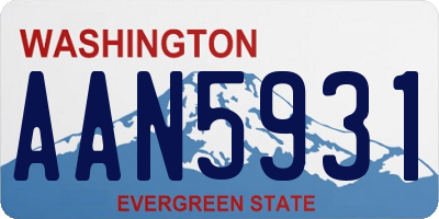 WA license plate AAN5931