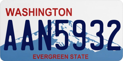 WA license plate AAN5932
