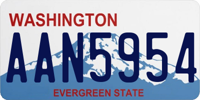 WA license plate AAN5954