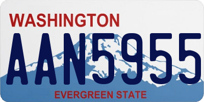 WA license plate AAN5955