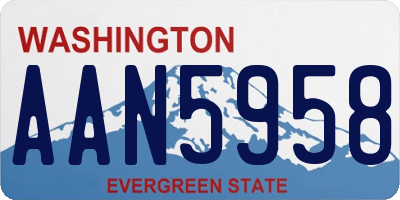 WA license plate AAN5958