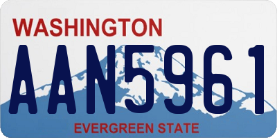WA license plate AAN5961