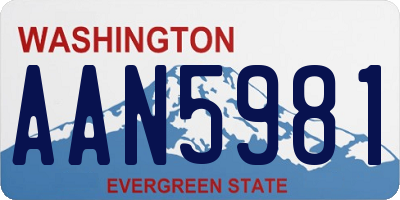 WA license plate AAN5981