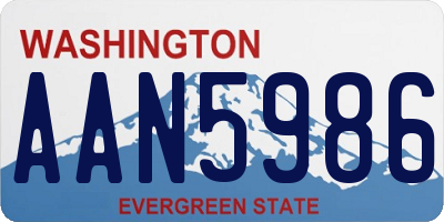 WA license plate AAN5986