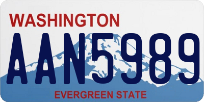 WA license plate AAN5989