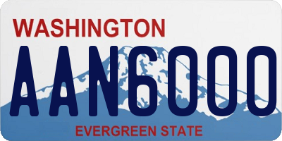 WA license plate AAN6000