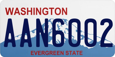 WA license plate AAN6002