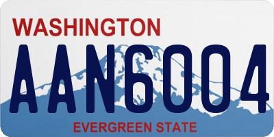 WA license plate AAN6004