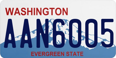 WA license plate AAN6005