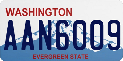 WA license plate AAN6009