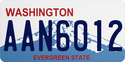 WA license plate AAN6012