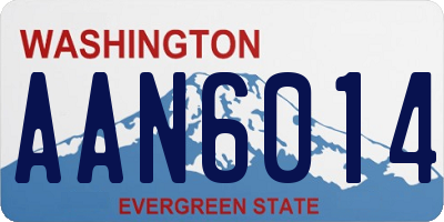 WA license plate AAN6014