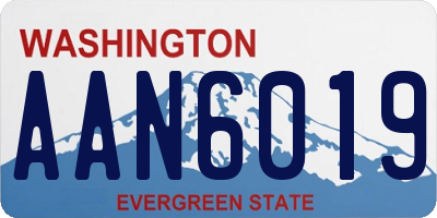 WA license plate AAN6019