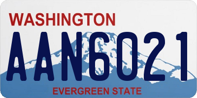 WA license plate AAN6021