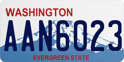 WA license plate AAN6023