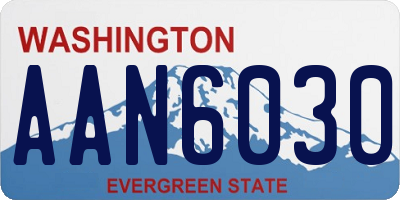 WA license plate AAN6030