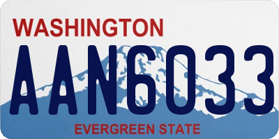 WA license plate AAN6033