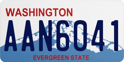 WA license plate AAN6041