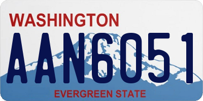 WA license plate AAN6051