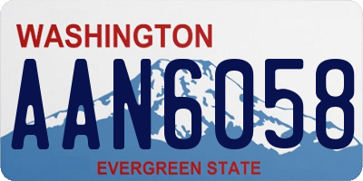 WA license plate AAN6058