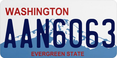 WA license plate AAN6063