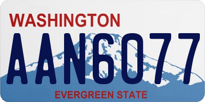 WA license plate AAN6077