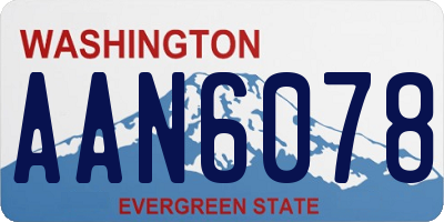 WA license plate AAN6078