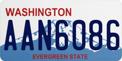 WA license plate AAN6086
