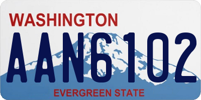 WA license plate AAN6102