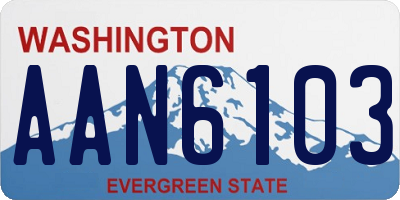 WA license plate AAN6103