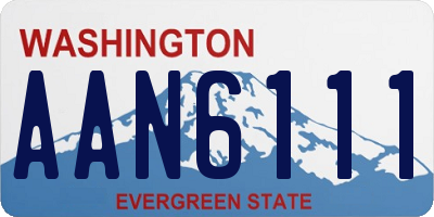 WA license plate AAN6111