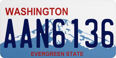 WA license plate AAN6136