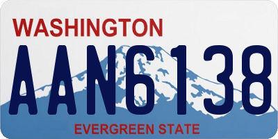 WA license plate AAN6138