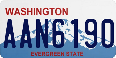 WA license plate AAN6190