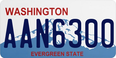 WA license plate AAN6300