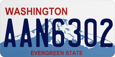 WA license plate AAN6302