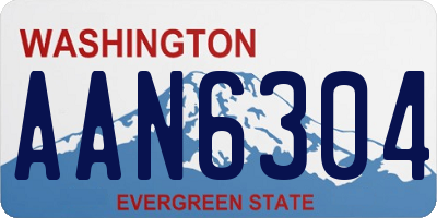 WA license plate AAN6304