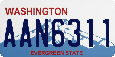 WA license plate AAN6311