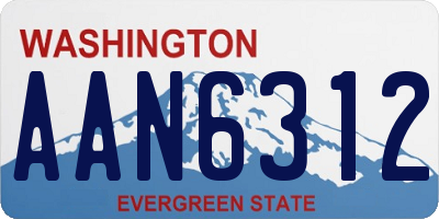 WA license plate AAN6312